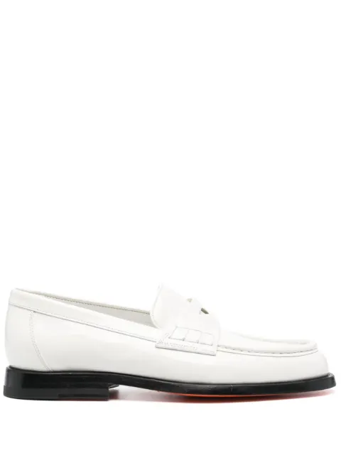 Santoni leather penny loafers