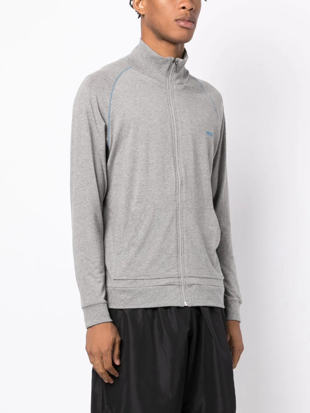 HUGO BOSS EMBROIDERED-LOGO ZIP-UP JACKET