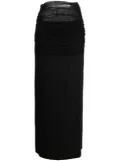 Christopher Esber tulle-trim ruched maxi skirt - Black