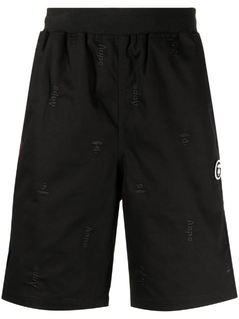 AAPE BY *A BATHING APE logo-embroidered straight-leg shorts Men