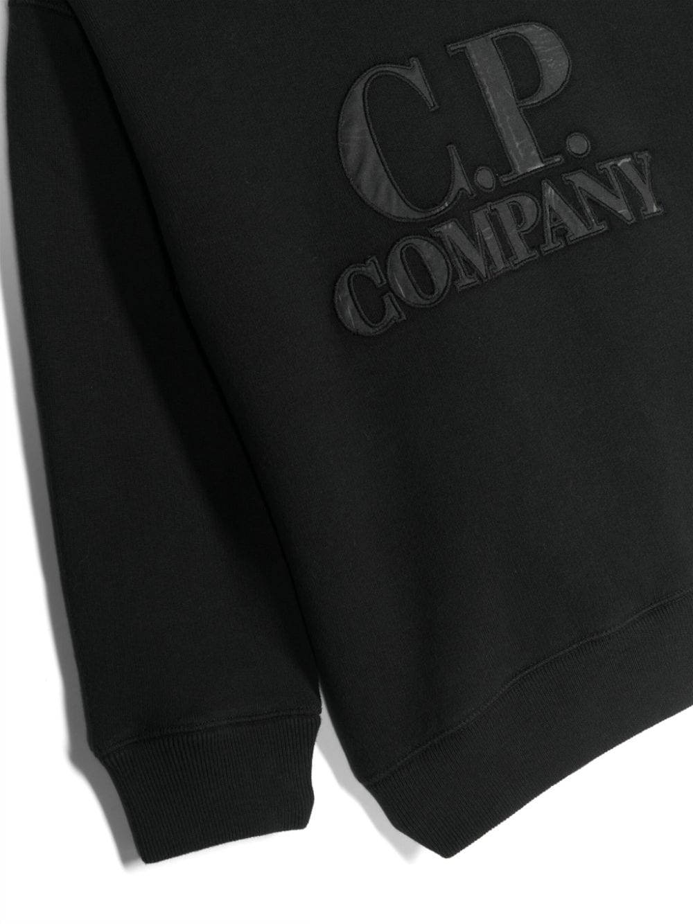 Shop C.p. Company Logo-embroidered Cotton Hoodie In Schwarz