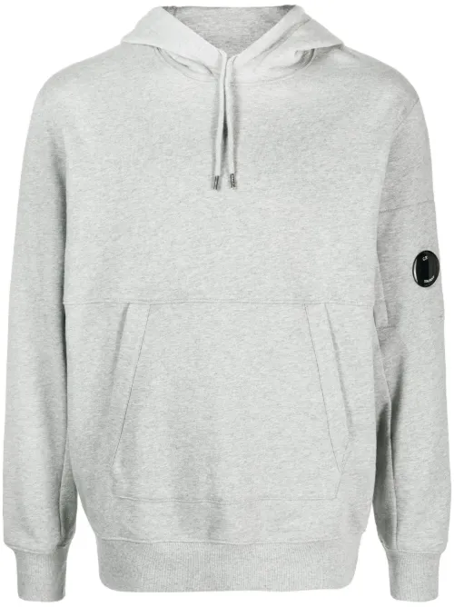 Hoodie en coton à détail verre de lunette signature - C.P. Company - Modalova