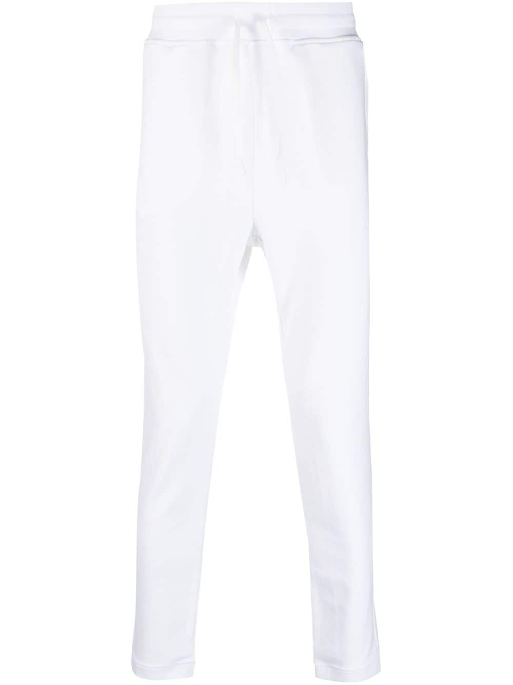 C.P. Company logo-patch stretch-cotton track pants - White