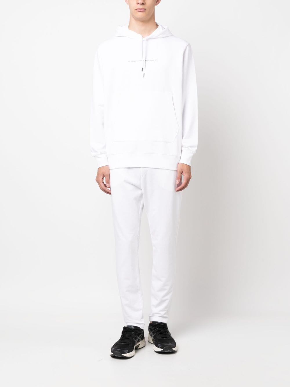 Shop C.p. Company Logo-patch Stretch-cotton Track Pants In White