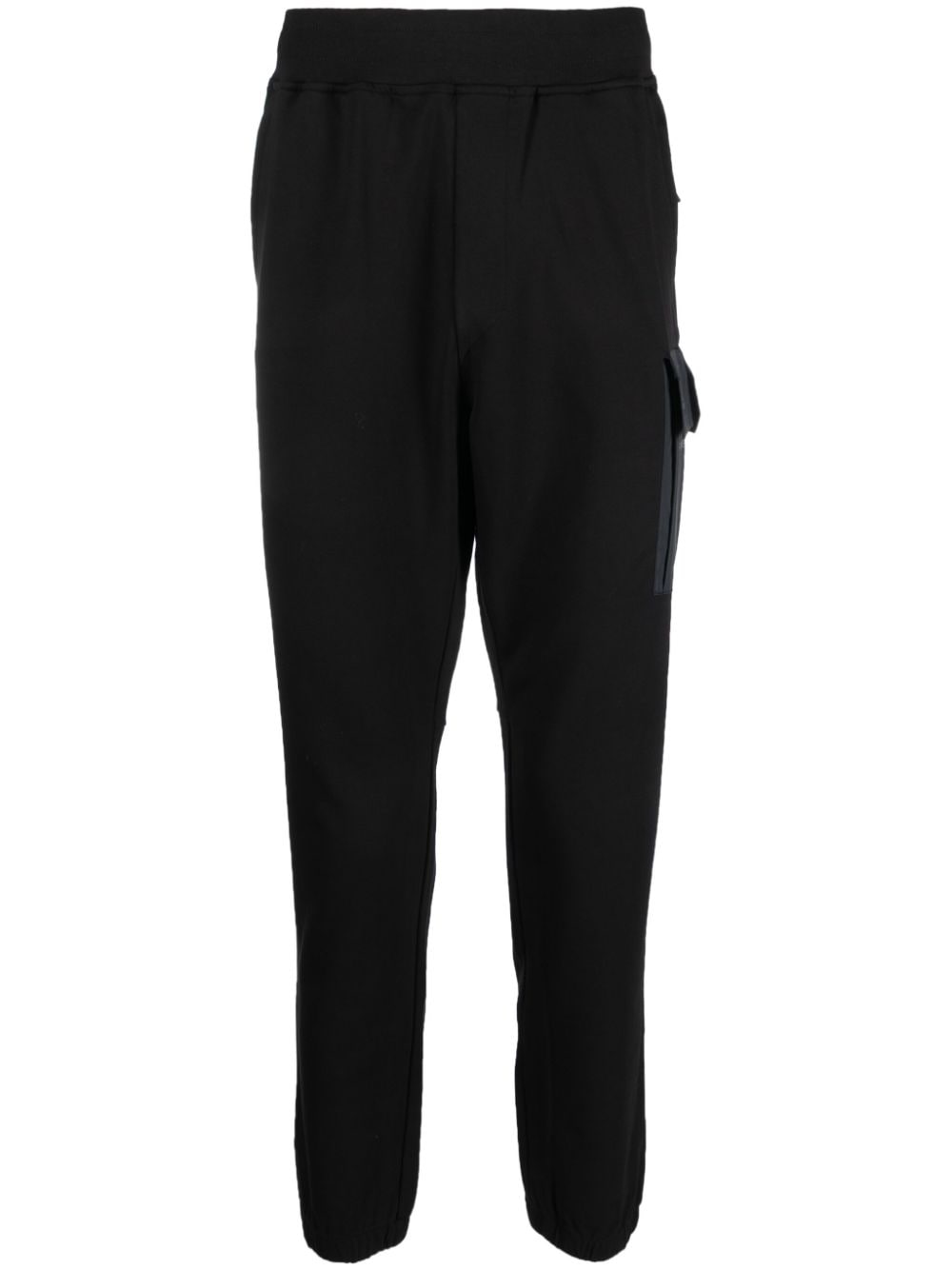 C.p. Company Patch-pocket Cotton Track Pants In Black