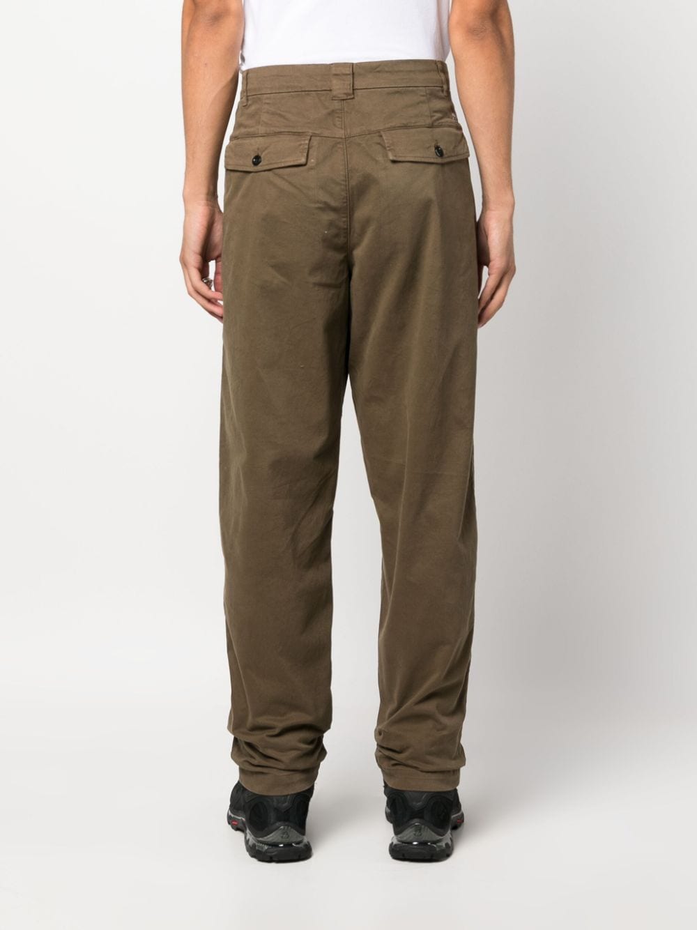 Shop C.p. Company Straight-leg Cotton Trousers In Green