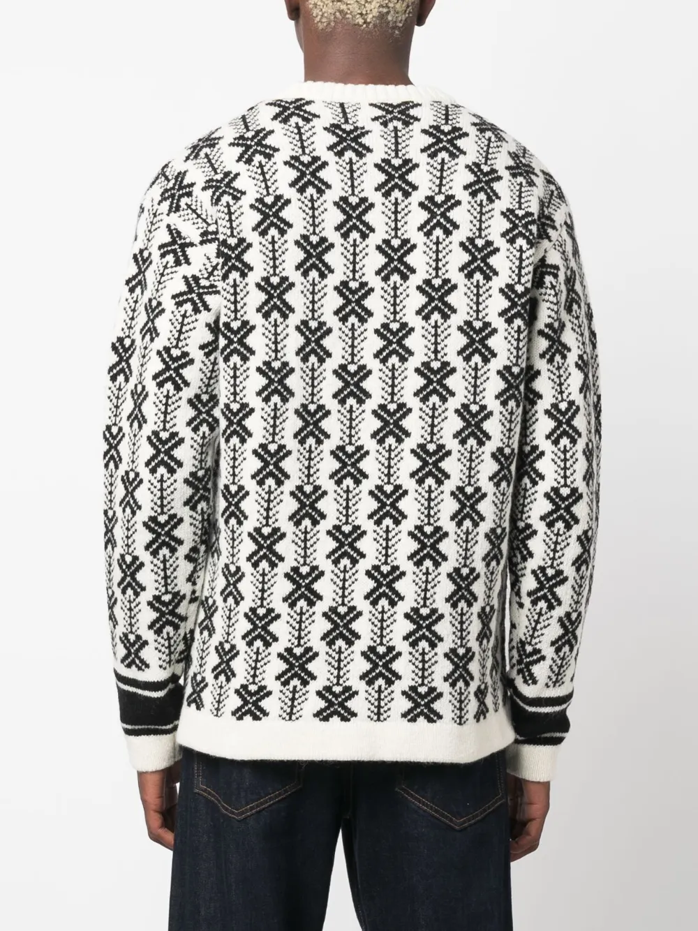 Cheap Marni intarsia-knit-logo virgin-wool sweater Men