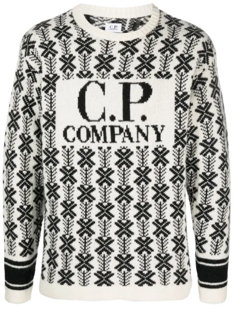 C.P. Company suéter con logo en intarsia