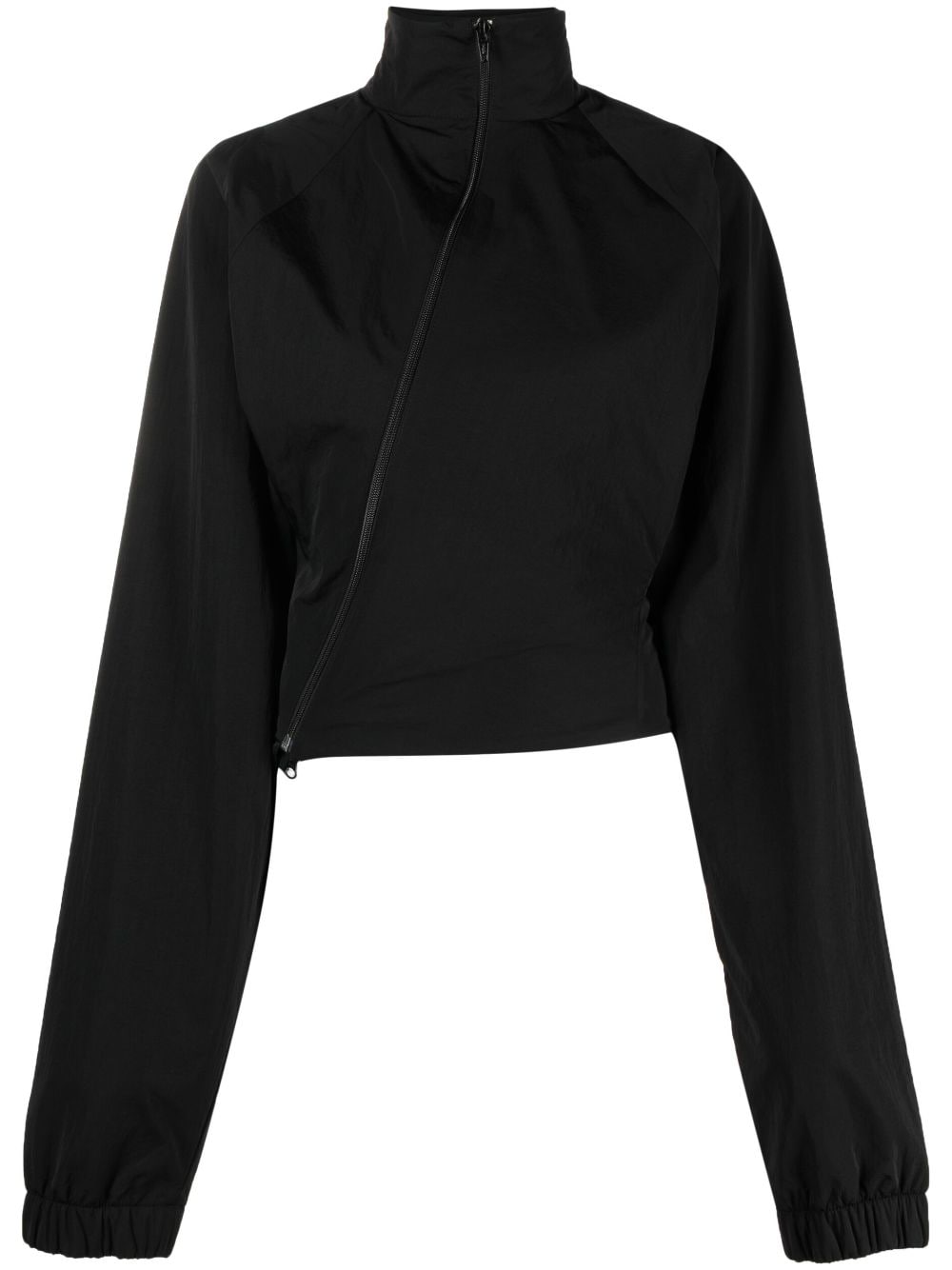 Jade Cropper asymmetric layered jacket – Black