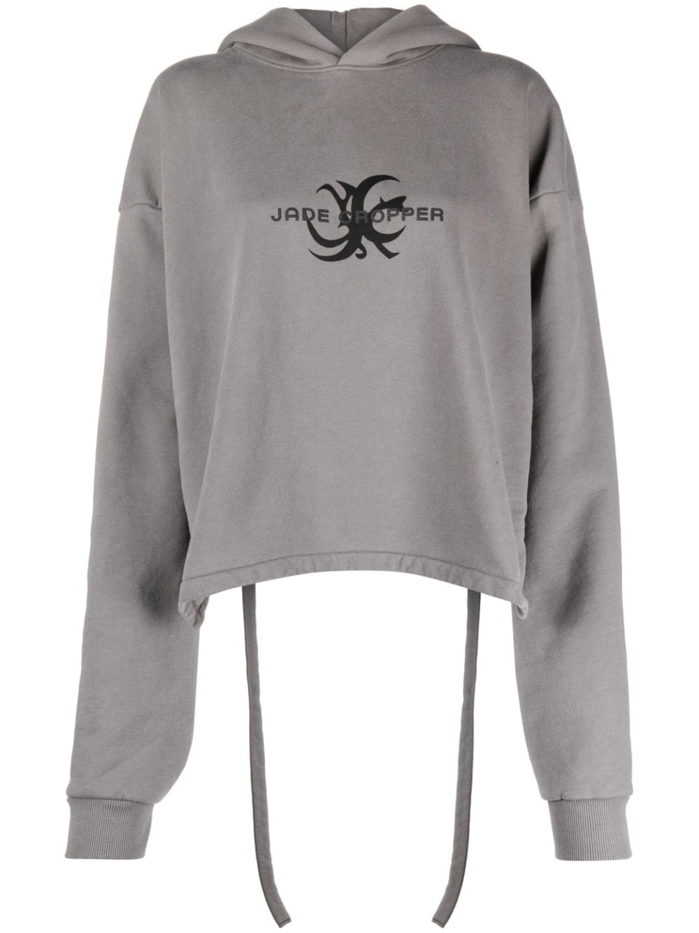 logo-print open-back hooded jumper