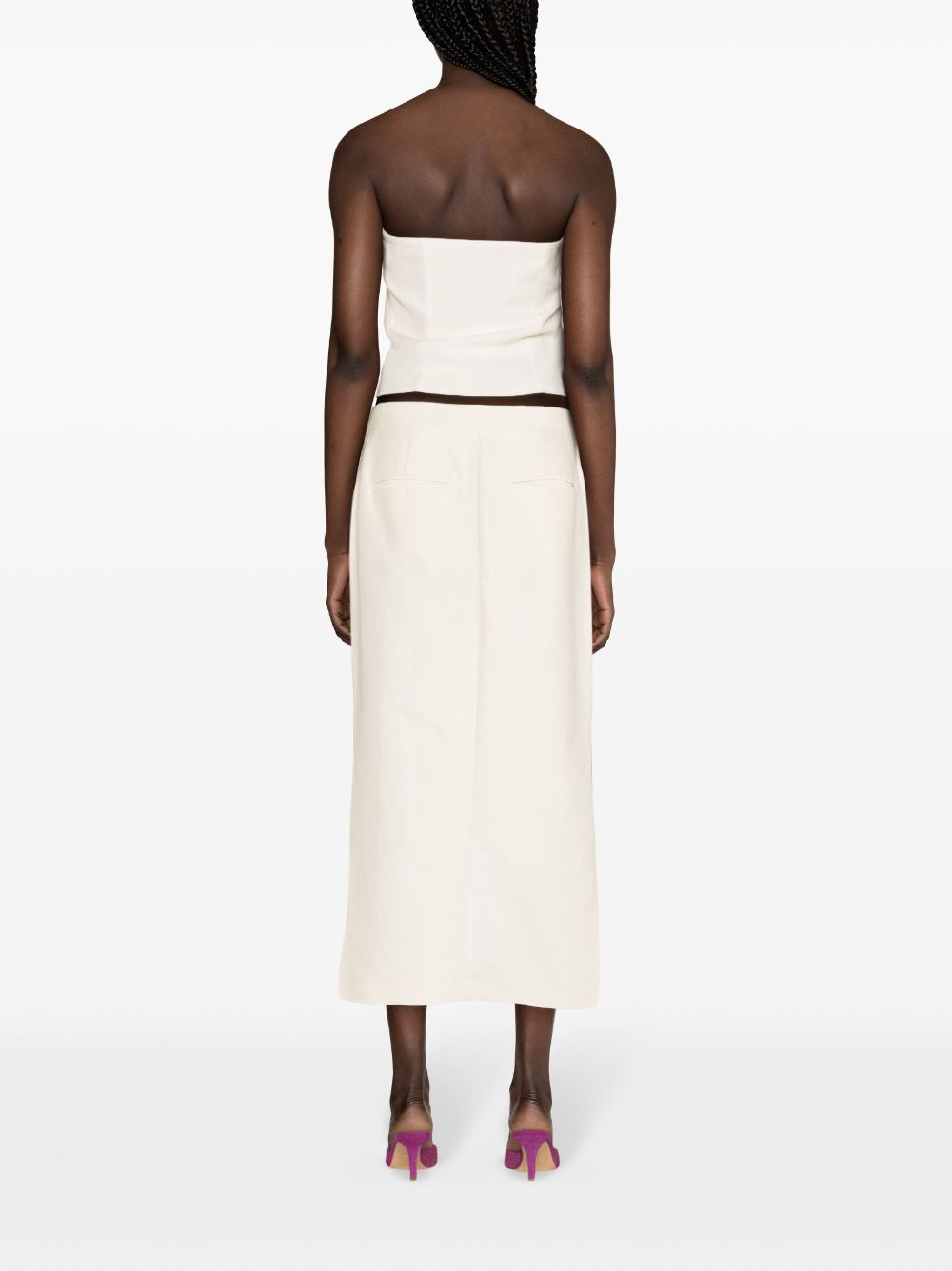 Shop Gauge81 Tona Panelled Cropped Top In Neutrals
