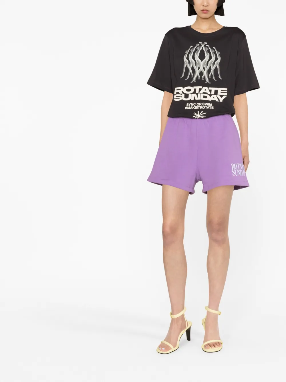 ROTATE graphic-print organic cotton T-shirt - Grijs