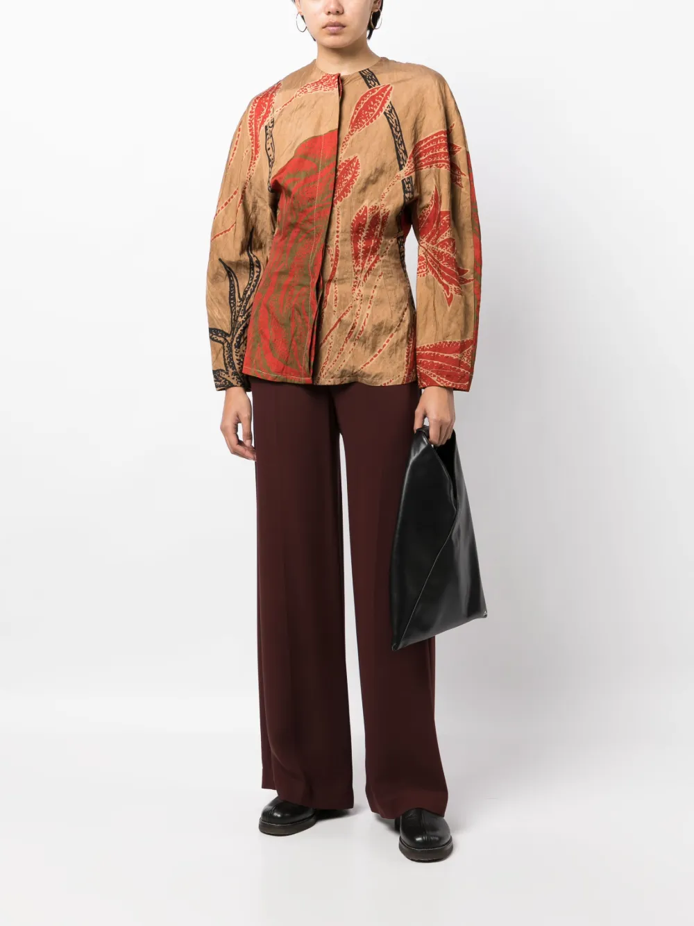Uma Wang Blouse met bloemenprint - Bruin