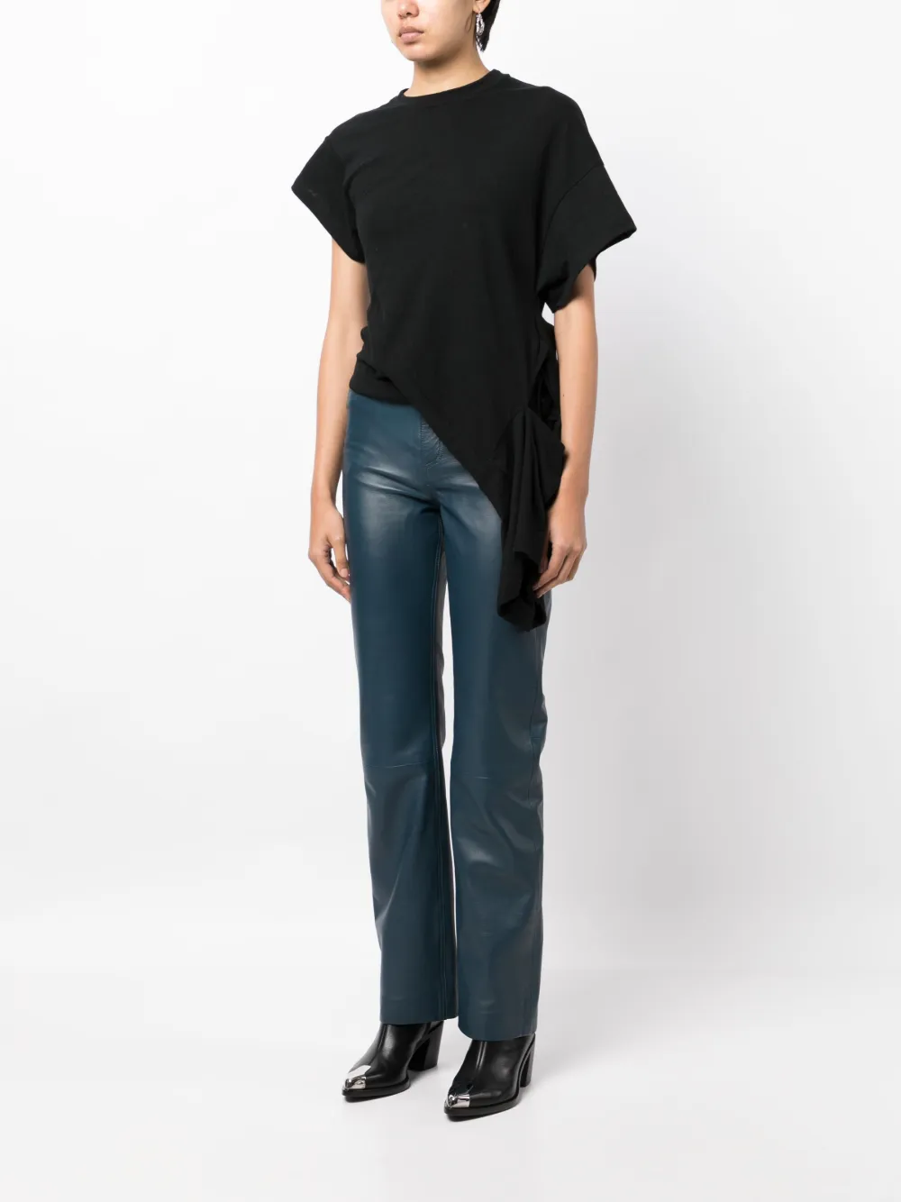 Undercover Asymmetric-design Cotton T-shirt In Black