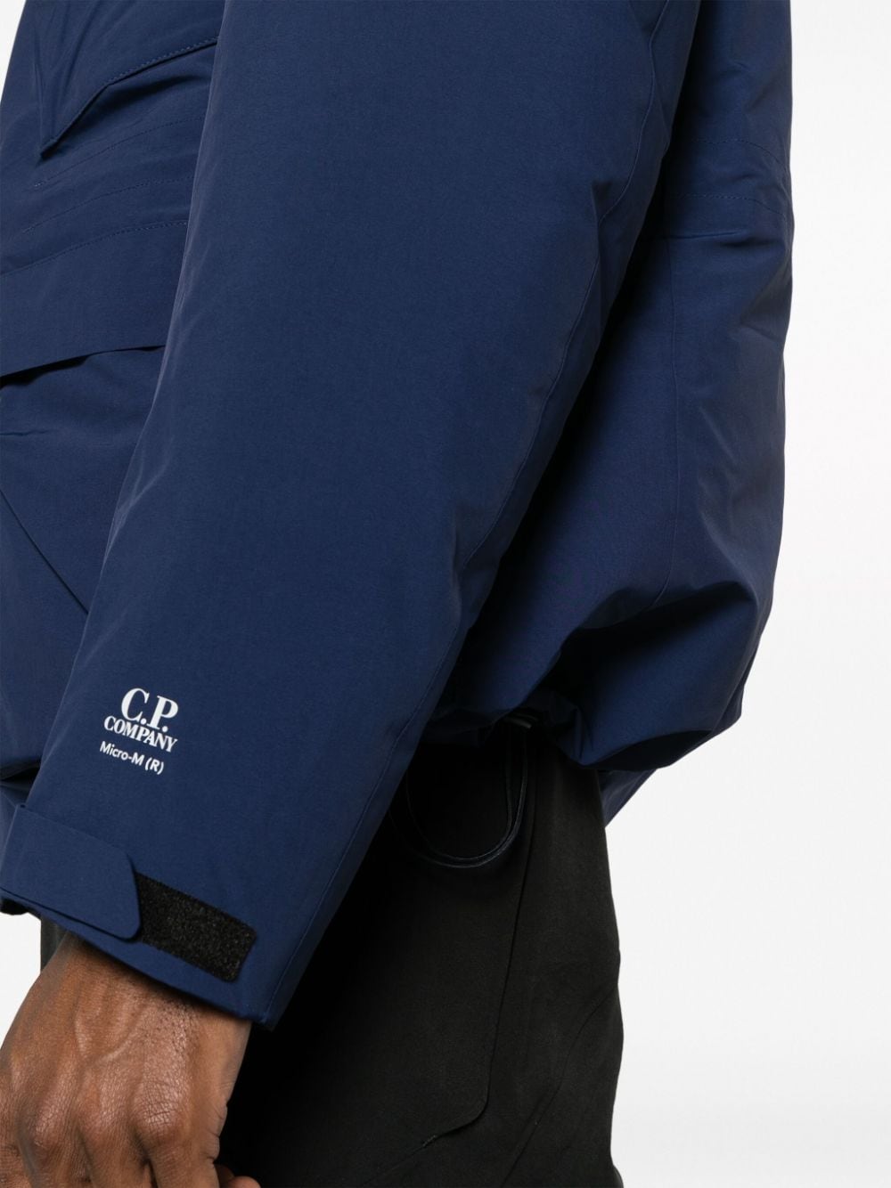 Shop C.p. Company Logo-print Cargo-pocket Jacket In Blue