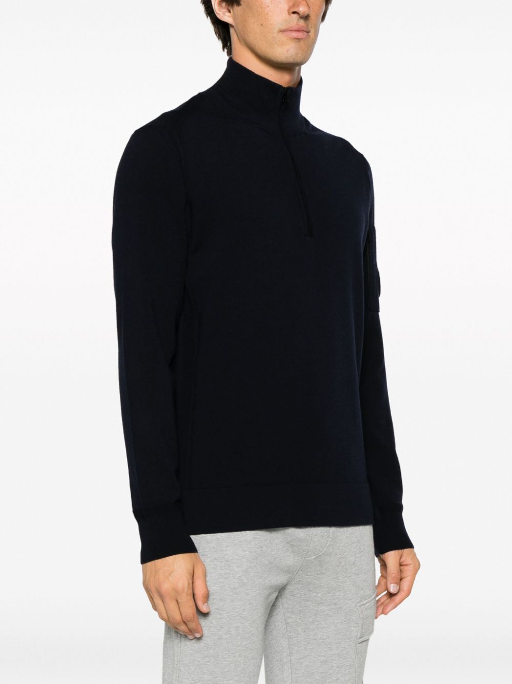 C.P. COMPANY LENS-DETAIL HALF-ZIP JUMPER 