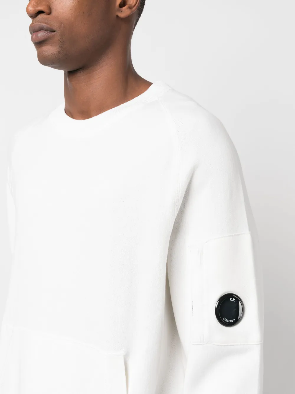 Cp company best sale lens sweatshirt white