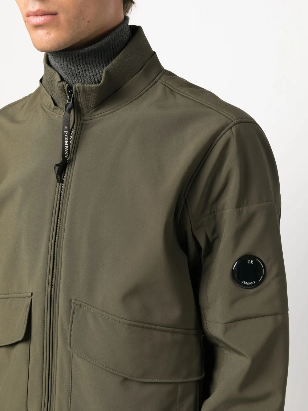 Shop C.p. Company Lens-detail Bomber Jacket In Green