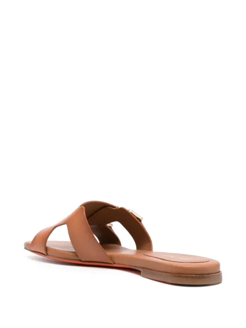 Santoni double-buckle leather slides WHPF70071HA1TLGAC50 - 2