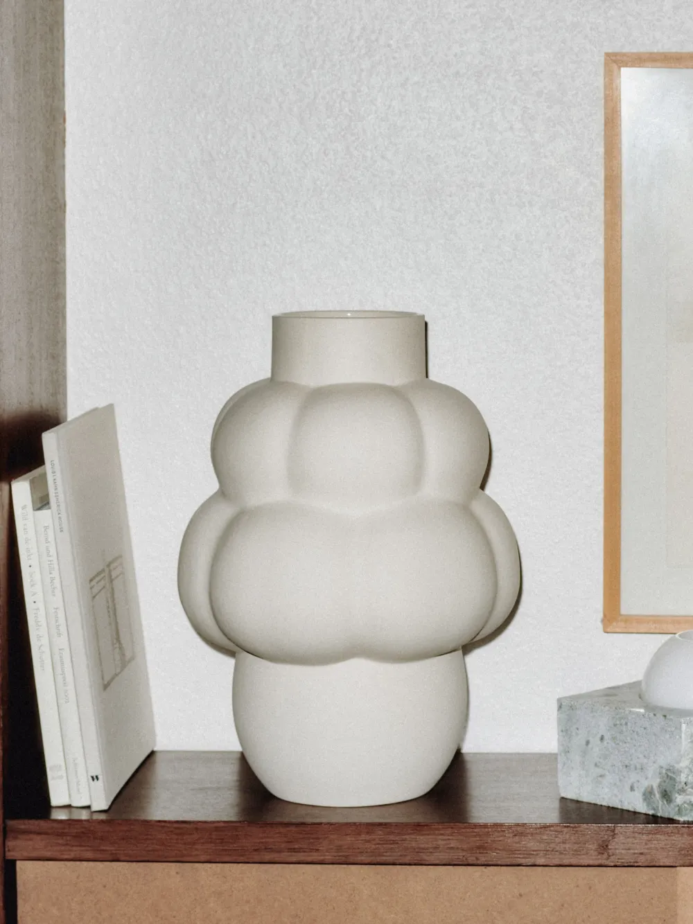 Shop Louise Roe Balloon 04 Ceramic Petit Vase (22cm) In White