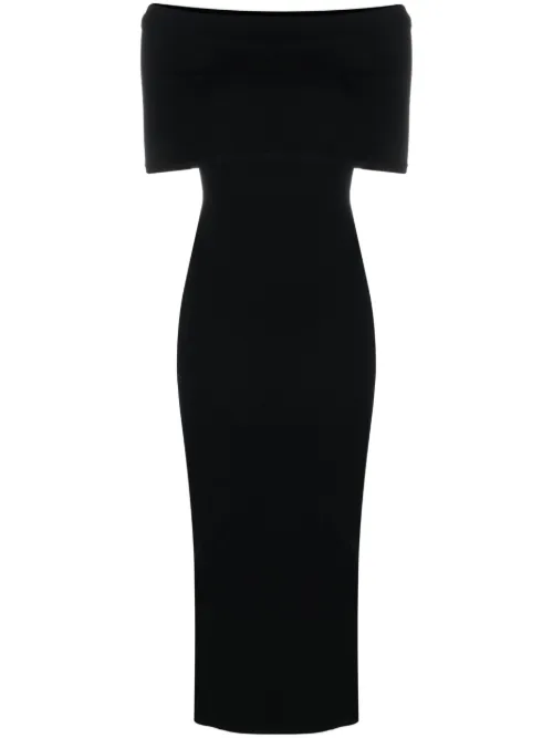 Robe mi-longue nervurée à épaules dénudées - WARDROBE.NYC - Modalova
