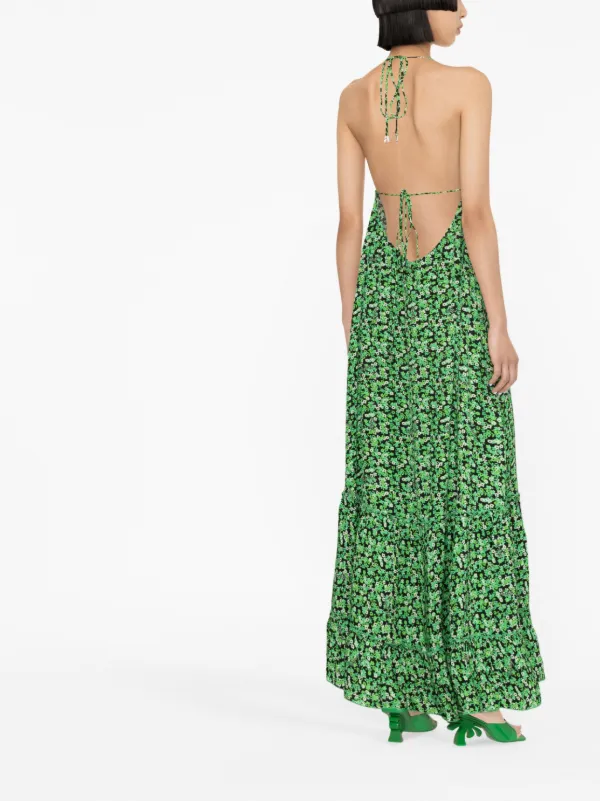 ROTATE BIRGER CHRISTENSEN floral-print Halterneck Maxi Dress | Green |  FARFETCH AO