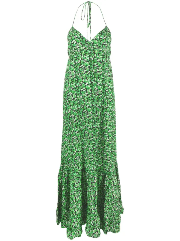 ROTATE BIRGER CHRISTENSEN floral-print Halterneck Maxi Dress | Green |  FARFETCH AO