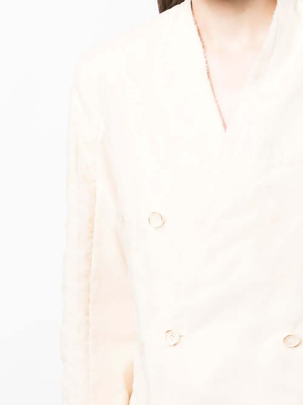 Uma Wang Blazer met dubbele rij knopen Wit