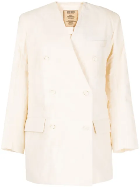 Uma Wang cotton double-breasted blazer