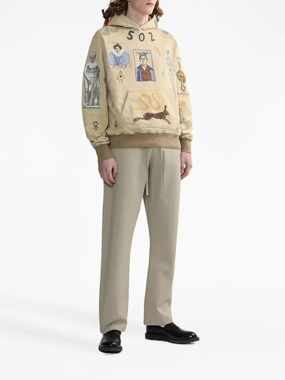 Fear Of God Broek met logopatch - Grijs