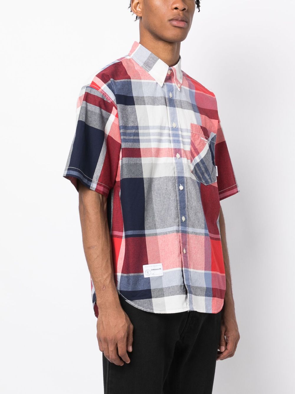 Shop Chocoolate Check-pattern Short-sleeve Shirt In Red