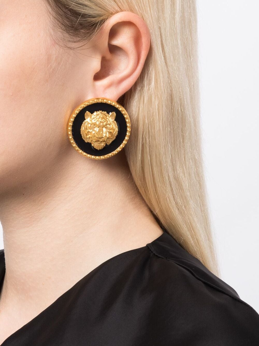 Shop Natia X Lako Lion Polished-finish Earrings In Gold