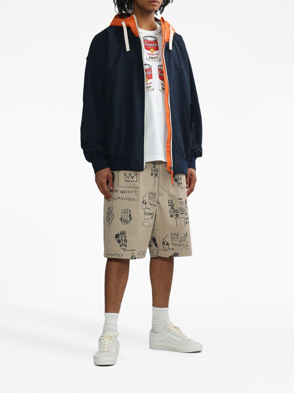 Junya Watanabe illustration-print cotton shorts - Beige