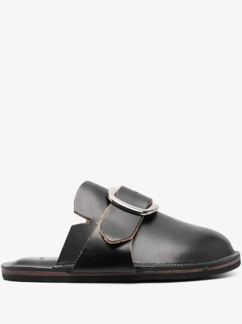 Youths In Balaclava decorative-buckle leather slippers
