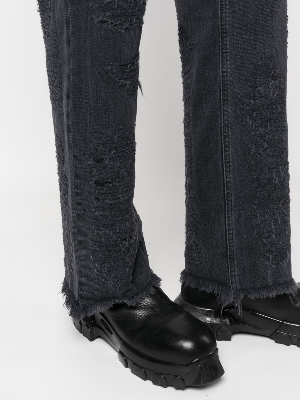 Shop Alyx Straight-leg Distressed-finish Jeans In Black