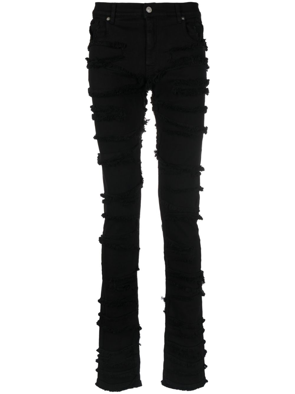 ALYX LOW-RISE FRAYED SKINNY JEANS