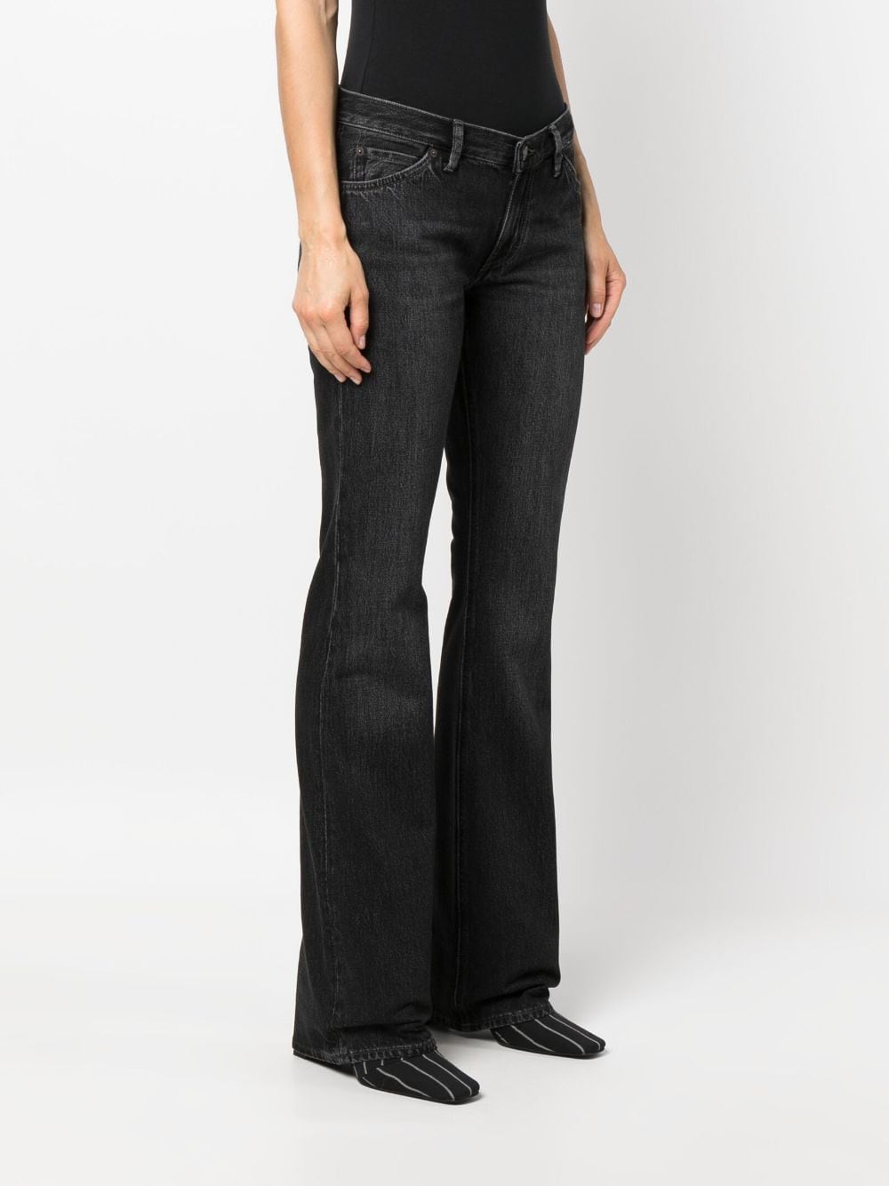 Shop Acne Studios Logo-patch Straight-leg Jeans In Black