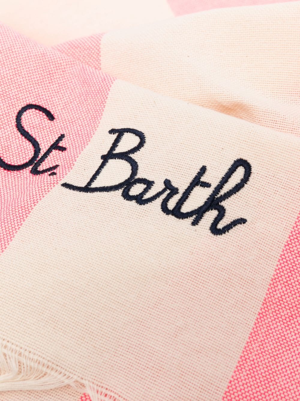 MC2 Saint Barth Kids striped cotton beach towel - Roze