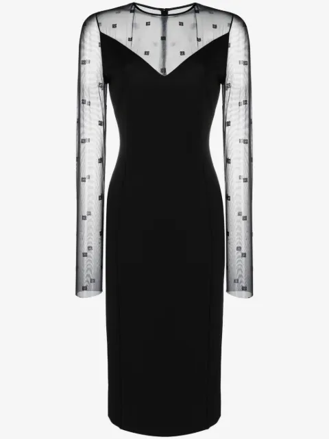 Givenchy vestido midi con logo en jacquard