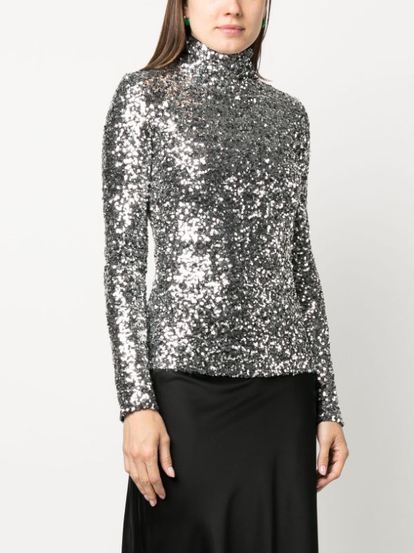 Silver 2025 sequin turtleneck