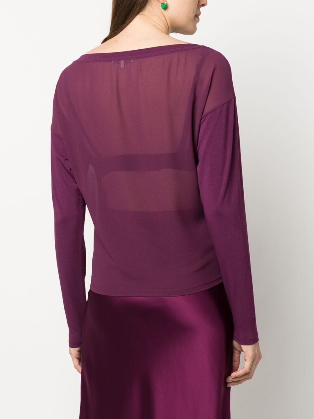 Shop Patrizia Pepe Rhinestone-embellished Jersey Sweatshirt In Purple