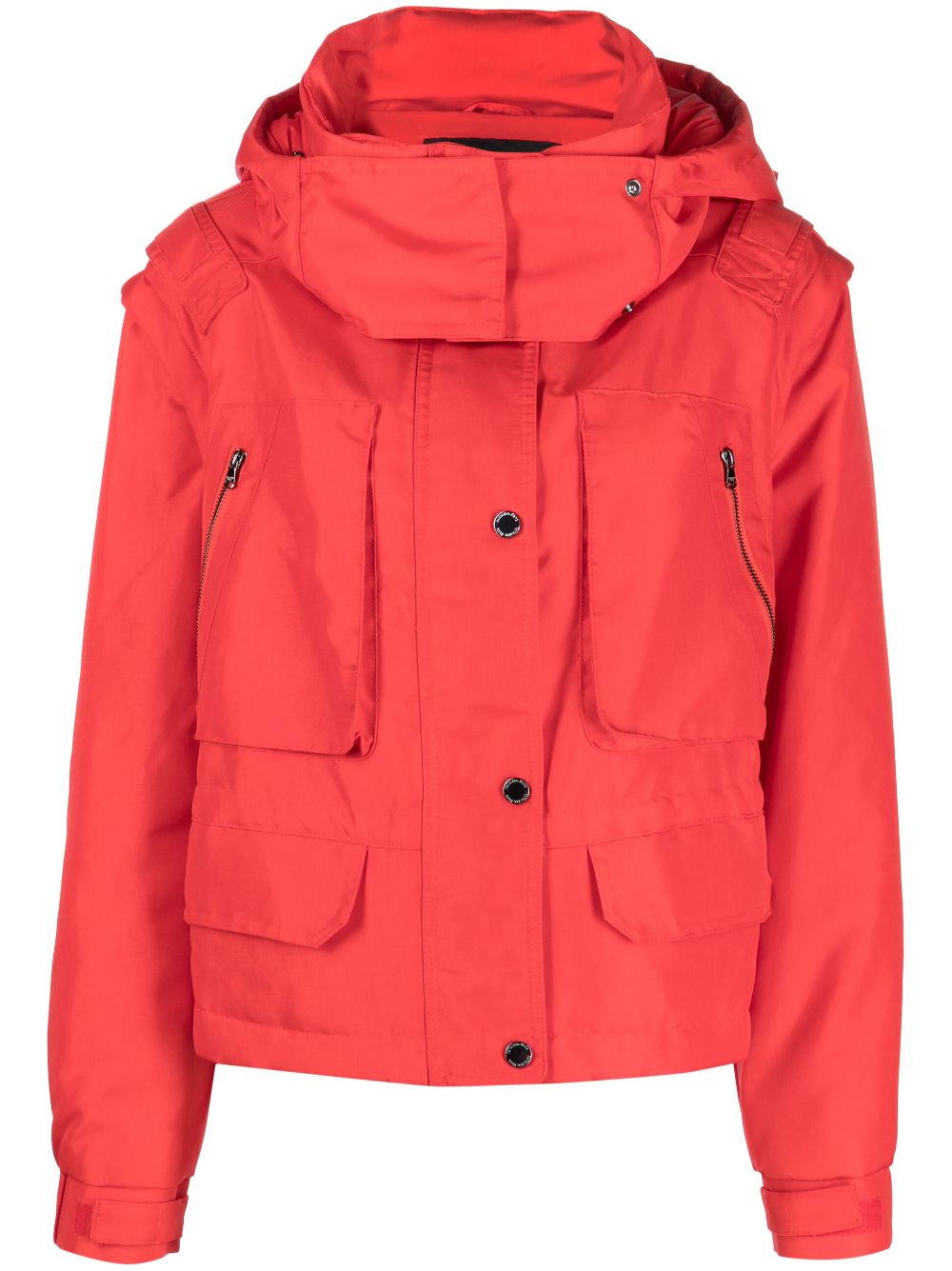 Patrizia Pepe Stand-up Collar Puffer Jacket In Red