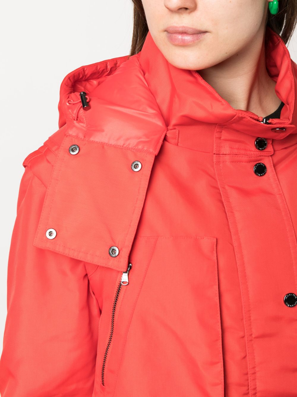 Shop Patrizia Pepe Stand-up Collar Puffer Jacket In Red