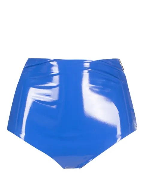 Patrizia Pepe shorts con tiro alto y efecto de charol