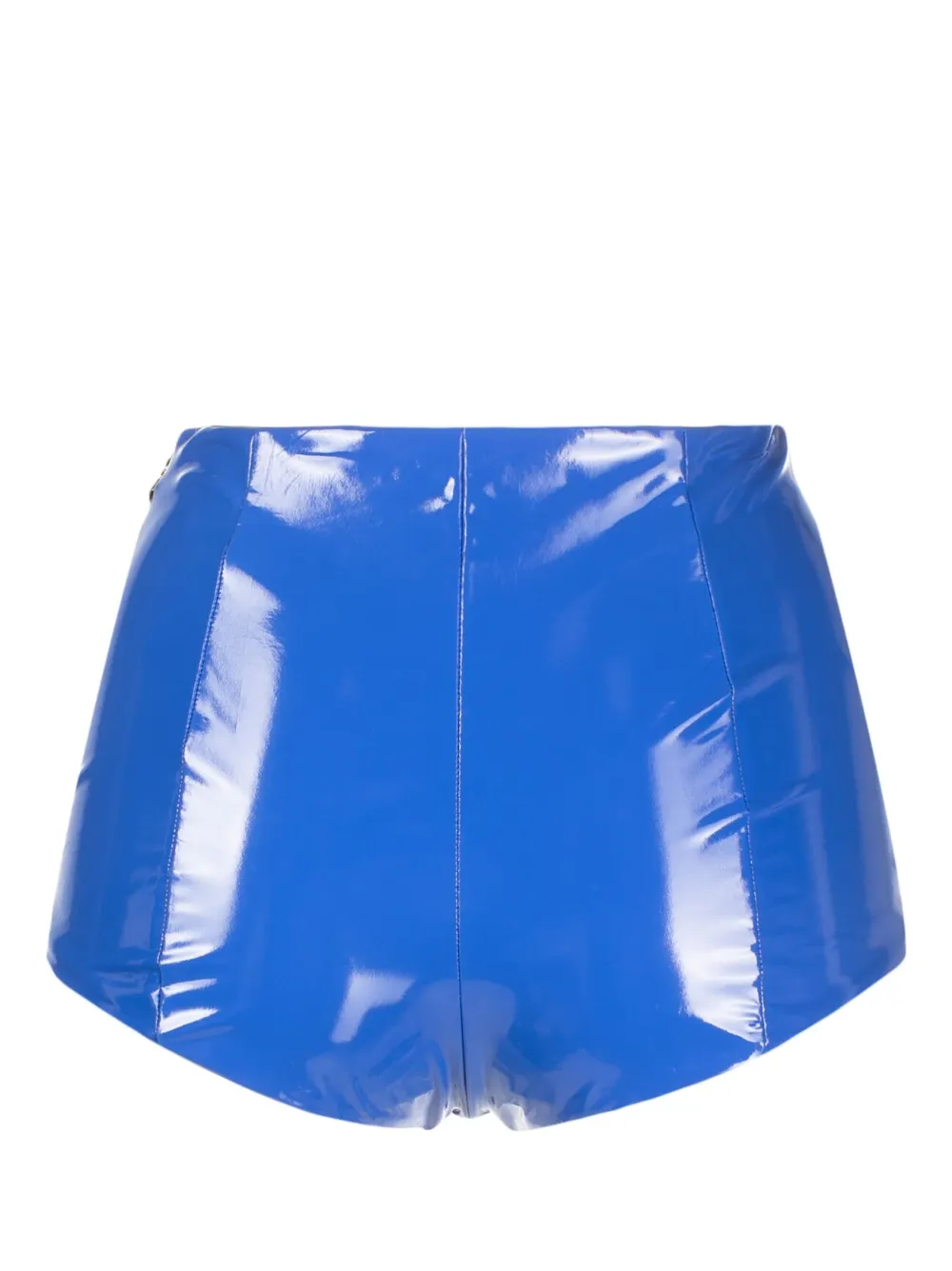 Patrizia Pepe high-waisted patent-finish brief shorts - Blauw