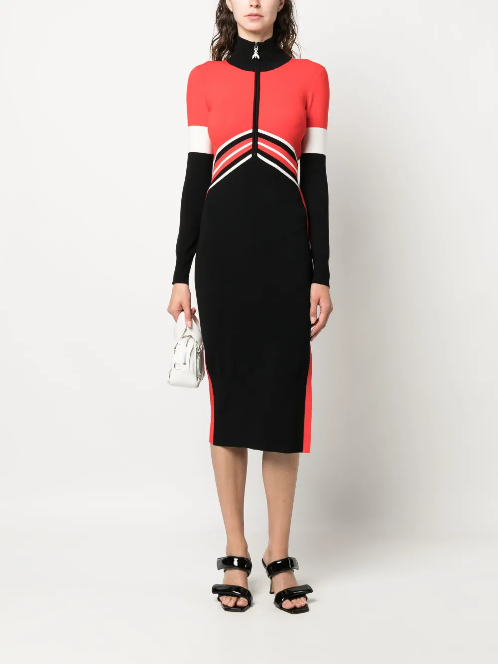 Patrizia Pepe Jurk met colourblocking - Rood