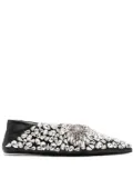 Jil Sander crystal-embellished ballerina shoes - Black