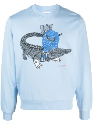 Lacoste x Netflix logo print Sweatshirt Blue FARFETCH CH