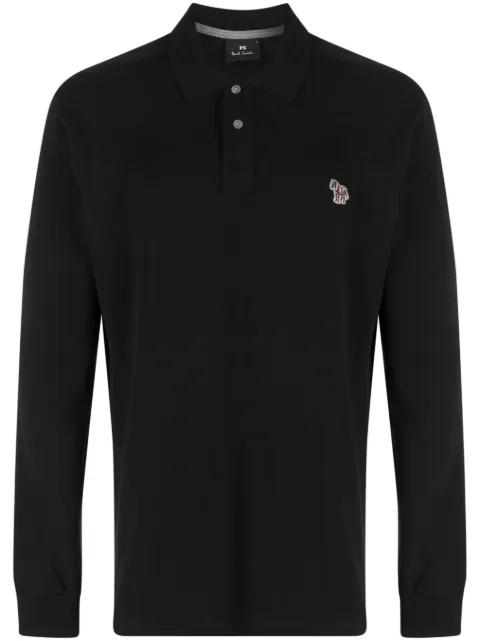 PS Paul Smith logo-patch zebra polo shirt