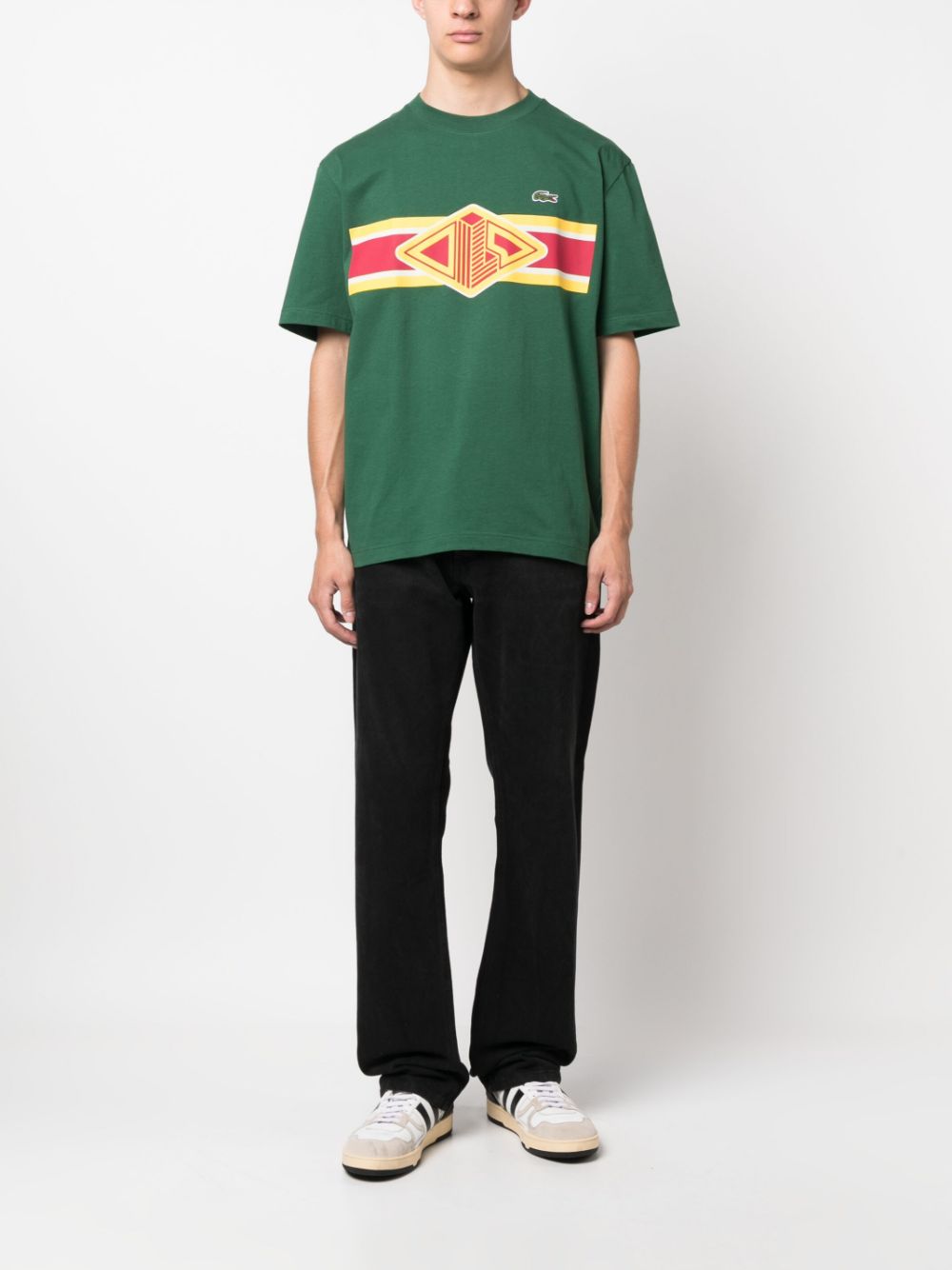 Lacoste T-shirt met logoprint - Groen